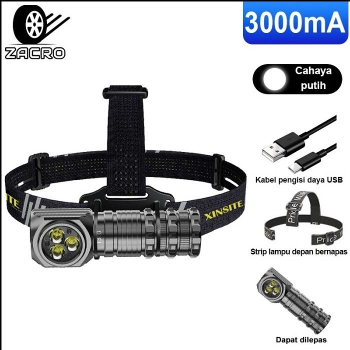 HUNTMAX Senter Kepala/ Senter LED Super Terang 30W Dapat di Lepas Headlamp Waterproof IP55