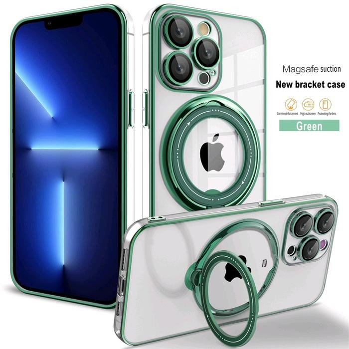 Magsafe Case Magnetik Kick Stand 360 Ring Silicone SoftCase untuk iphone 14 - 14 Pro - 14 Pro Max