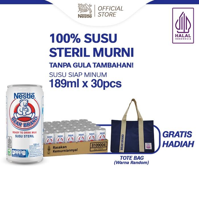 PREMIUM BEAR BRAND Susu Beruang Susu Steril 189ml x 30pcs Free Tas Belanja
