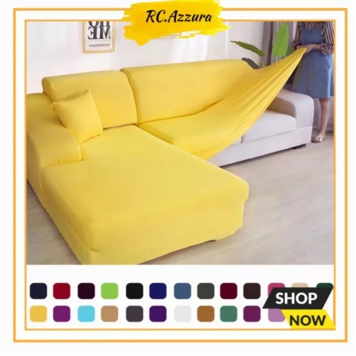 PREMIUM COVER SOFA L SHAPED SIKU SUDUT SARUNG SOFA ELASTIS POLOS