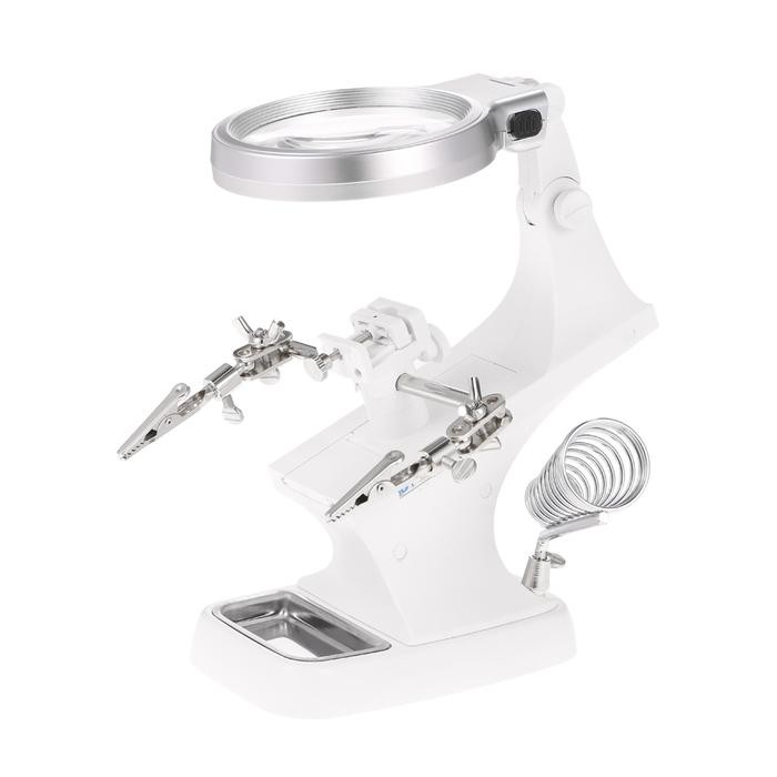 

Bricks - Pegangan Solder Dengan Kaca Pembesar Desktop Welding Magnifier 3X/4.5X - Th-7023 - White