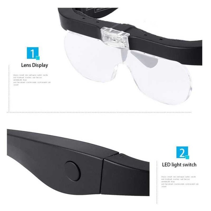 

Bricks - Kacamata Pembesar Service Hp Reparasi Jam 5X Magnifier 2 Led