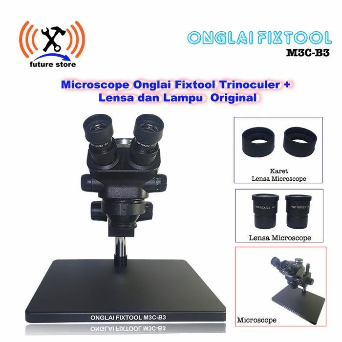 

Bricks - Onglai Fixtool M3C-B3 Microscope Trinoculer +Lensa Dan Lampu Original