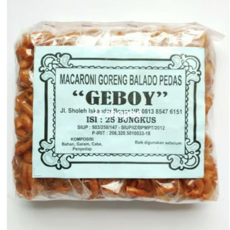 

Andrianbijaksana Makaroni Goreng Balado Pedas Geboy 1 Bungkus Isi 24 Sachet