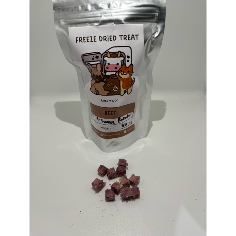 

Andrianbijaksana Rocky N Co Freeze Dried Beef & Sweet Potato Dog Cat Snack Treat Training Snack