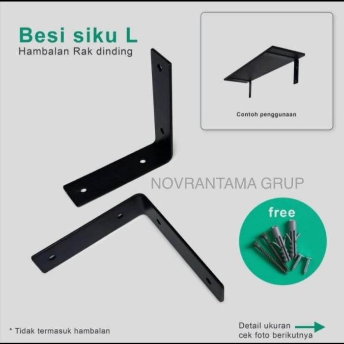 PREMIUM Rak siku besi L penyangga rak dinding 10x15 cm Rak besi siku dinding
