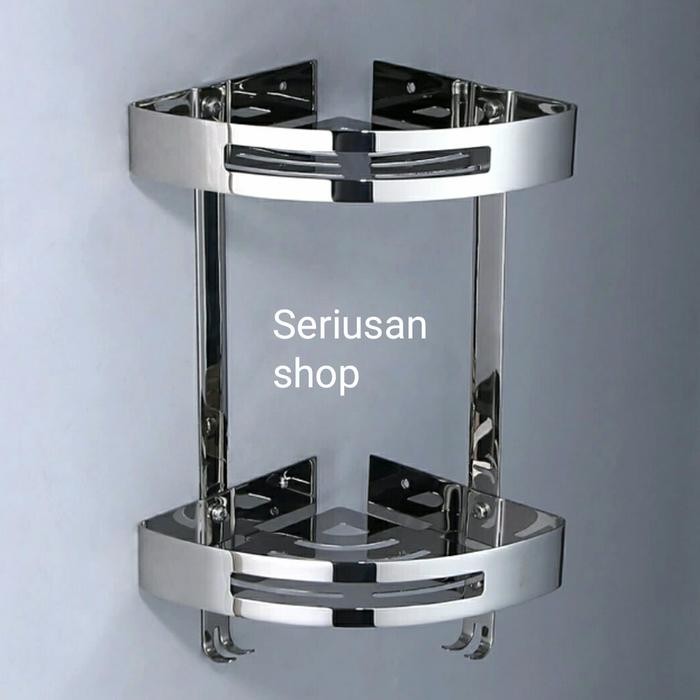 PREMIUM Rak Sudut stenlis. Tempat sabun Sudut. Rak Kamar mandi . Rak siku