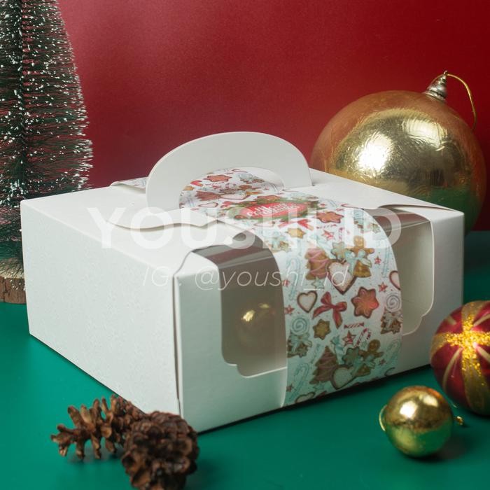 JTTOP" DUS KUE TART MIKA/BOX KUE MIKA/CAKE BOX MIKA TRANSPARAN 22X22X10CM