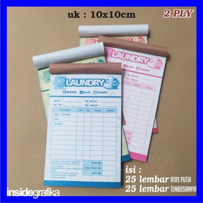 PREMIUM Nota Laundry 2 Ply Kwitansi Loundry Kuitansi Struk Londri Baju Kiloan