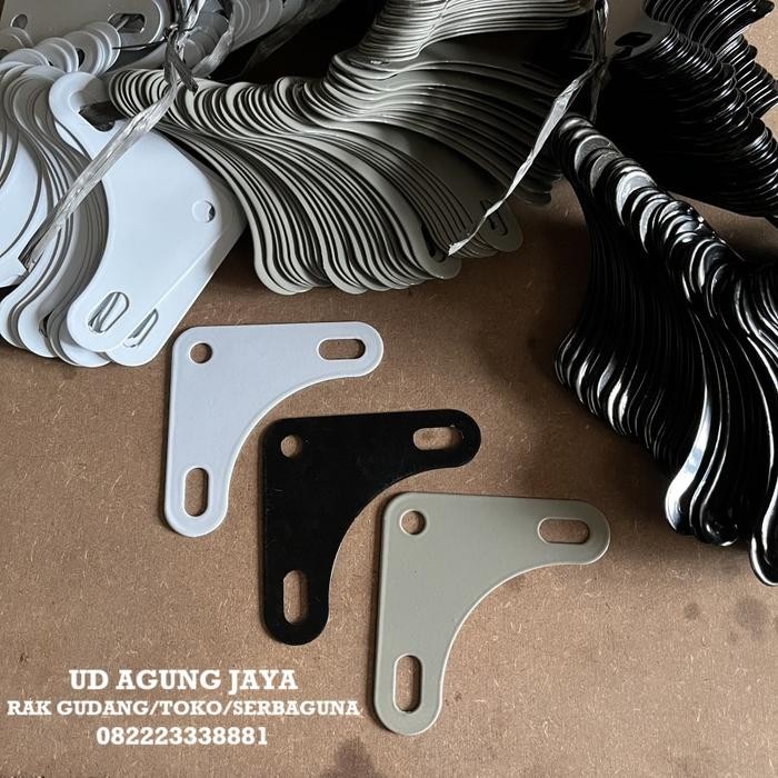 PREMIUM Siku L / plat segitiga rak besi siku Lubang