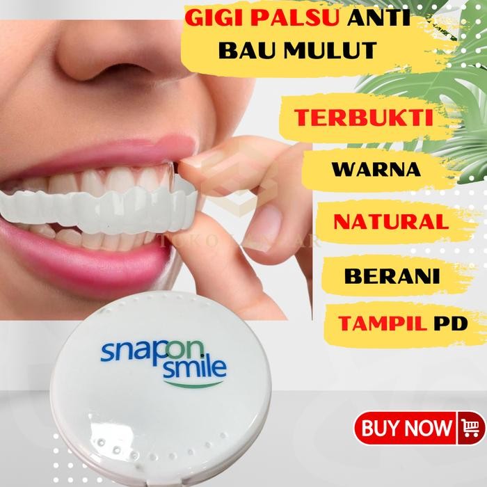 Gigi Palsu Instan Snap On Perfect Smile Satu Set Atas Bawah Dengan Box