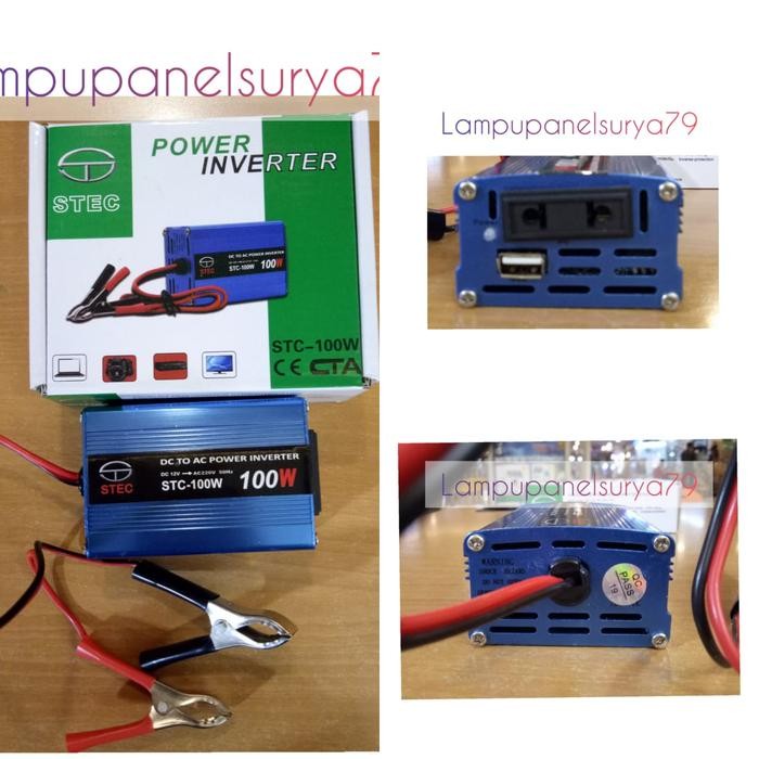 Berkualitas Power Inverter Stec Stc Dc To Ac 100Watt 12V, 100W Modif