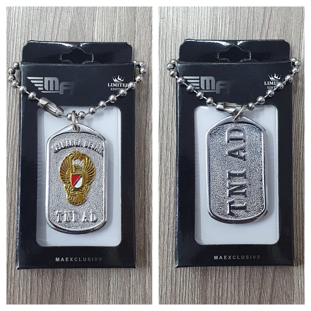 Kalung TNI AD DOG TAG Logo TNI AD Kalung Rantai Kalung Pria Kalung Wanita Kalung Custom Kalung