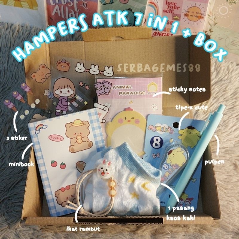 

FLASH SALE SERBAGEMES88 - SET ALAT TULIS 7 IN 1 LENGKAP / HAMPERS KADO GIFT LEBARAN / STATIONERY SET