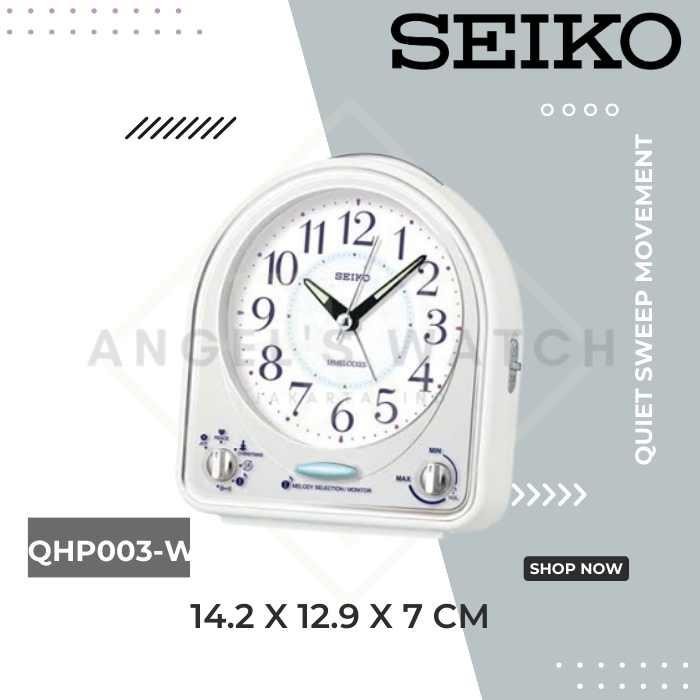 Terlaris Jam Weker Seiko 18 Melodies Qhp003W Original Quiet Sweep