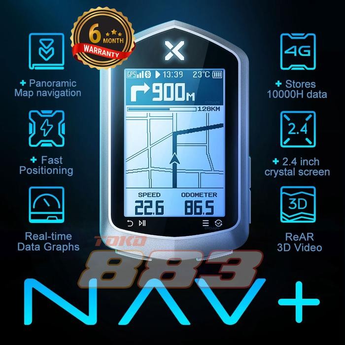 Terlaris XOSS NAV+ Speedometer Sepeda Smart GPS Support Strava SALE