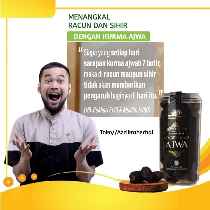 

Kurma Ajwa Golden Tamr Premium Asli Madinah 500gr Nabi 100% Asli