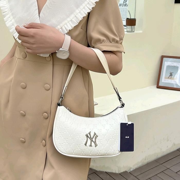 MLB BAG WOMENS MONOGRAM EMBO HOBO BAG NEW YORK AUTHENTIC