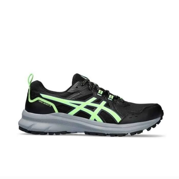Sepatu Lari Pria Asics Trail Scout 3 Black Iluminate Green 1011B700.003