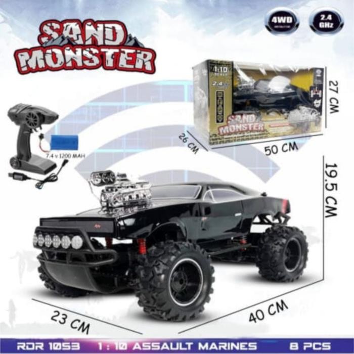 TERLARIS NEW RC SAND MONSTER BIG 1:10 MOBIL RC OFFROAD BODY FIBER MOBIL REMOTE READY