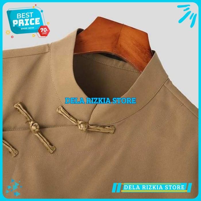 CHEONGSAM SLEEVELESS CROP PRIA KATUN TOYOBO HITAM / CHEONGSAM SLEEVELESS CROP PRIA KATUN TOYOBO