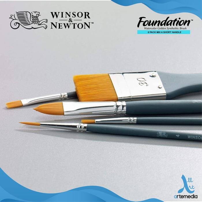 

Artemedia - Kuas Lukis Winsor & Newton Foundation Set 6 Mix A Golden Brush Sh