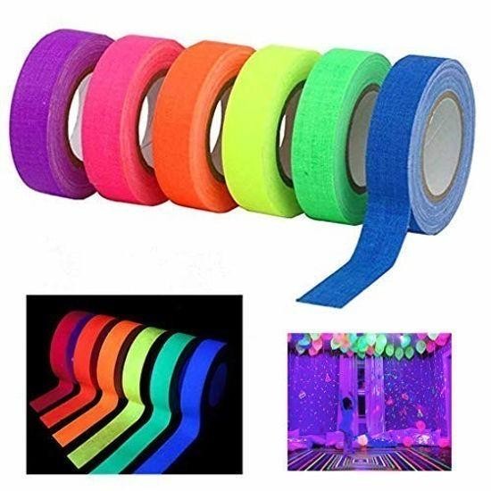 

UV Fluorescent GAFFA CLOTH SPIKE TAPE Set of 6Color - 6Lakban 12mmx15m
