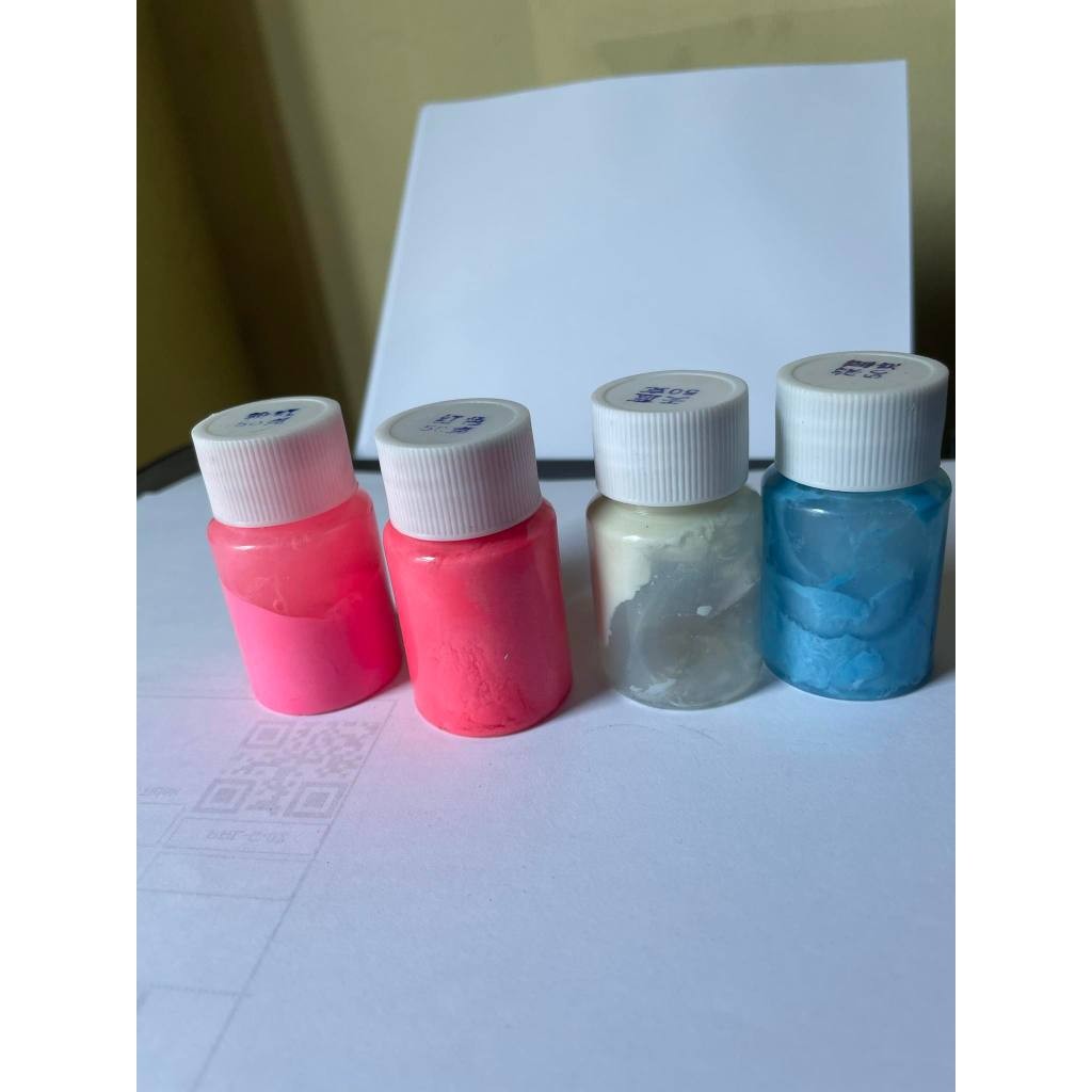 CAT GLOW IN THE DARK FOSFOR BIRU BIRU LANGIT MERAH PINK HIJAU STABILO UNGU MAROON 50 ML