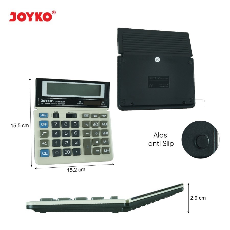 

Joyko Calculator CC-868CH / Kalkulator 12 Digits Murah Berkualitas