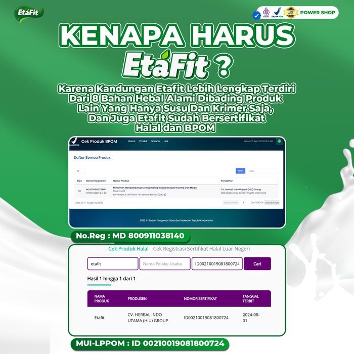 

BARANG TERLARIS ETAFIT - Solusi Sesak Nafas Untuk Anak - Susu Kambing Etawa Bubuk Asli 100% Murni