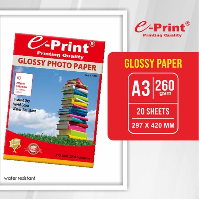 

E-Print Kertas Foto Glossy A3 260 Gsm