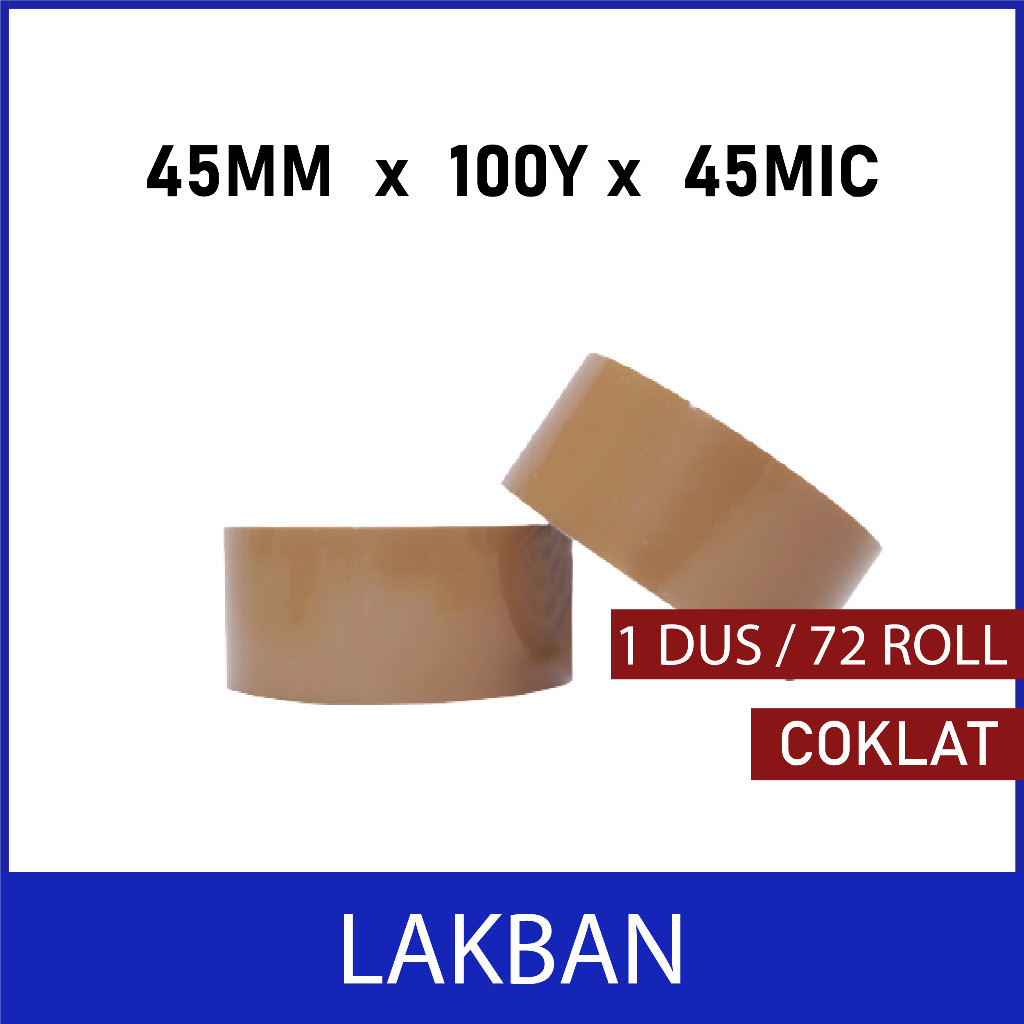 

Lakban 100 yard Lakban Bening Lakban Coklat 100 yard 1 Dus 72pcs