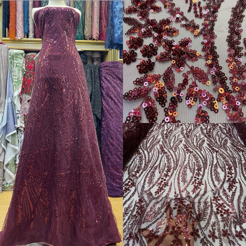 kain tille gisele payet premium accesories bahan berkualitas/bahan brukat kebaya pesta