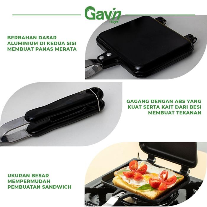 Pemanggang Roti Kompor Anti Lengket Sandwich Maker Alat Roti Panggang #Gratisongkir