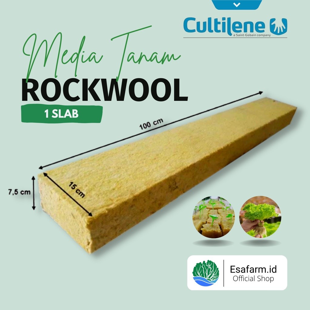 Cultilene Rockwool 1 slab Media Tanam Hidroponik Terbaik 1 meter