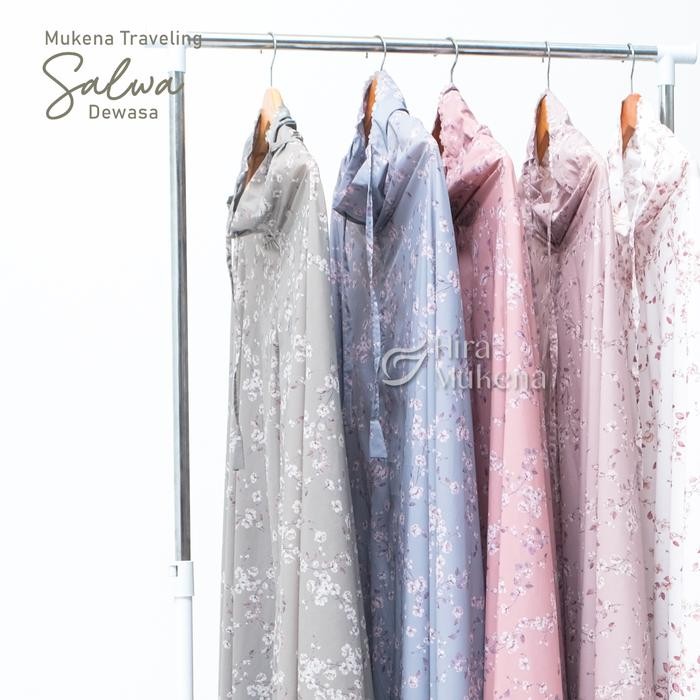 Mukena Travel Dewasa 2In1 Salwa Size Jumbo Series Traveling Parasut Korea Mini Pouch Free Sajadah