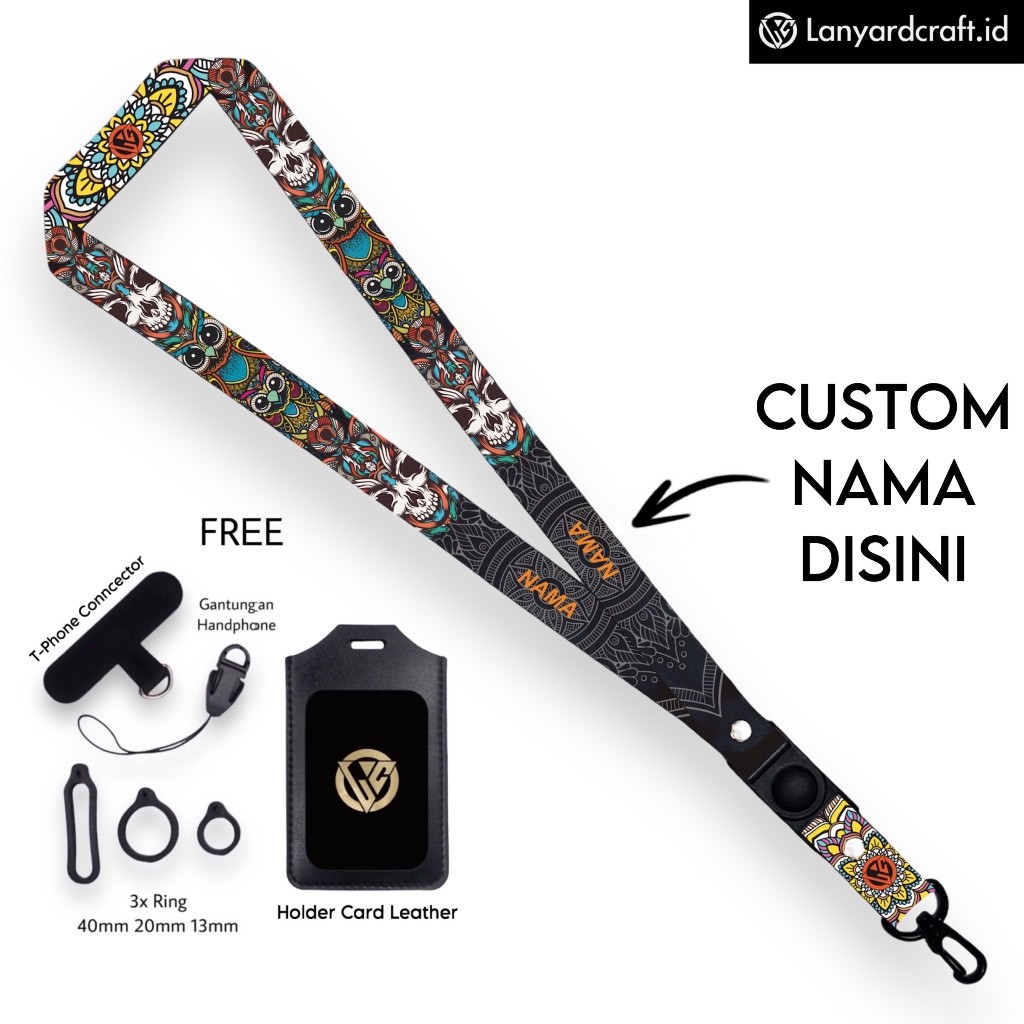 

[SO-BH] Lanyard Craft Custom Nama Owl Series Request Nama Satuan Gantungan Card Holder Tali Lanyard