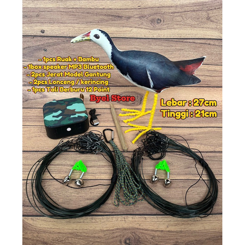 Fullset Alat Jerat Patung Burung Ruak Ruak MP3+Lonceng