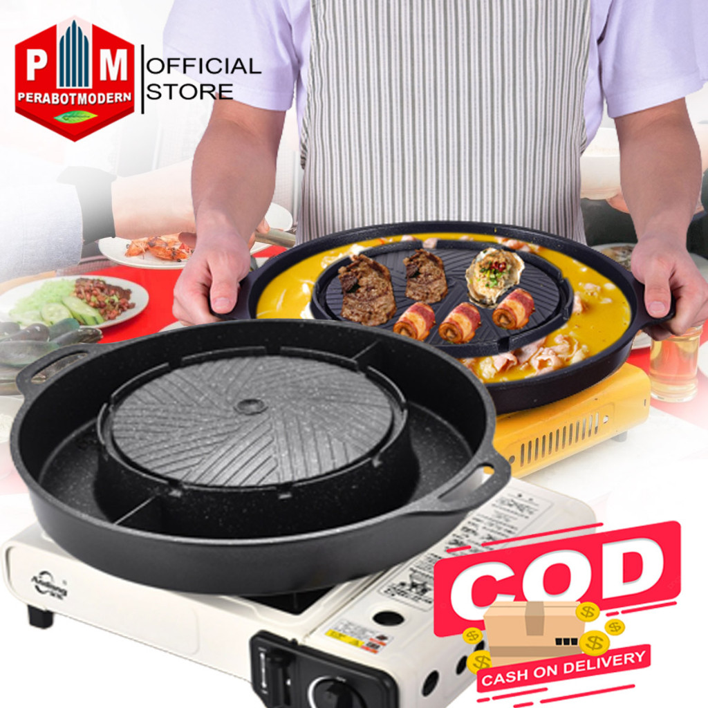 Steamboat BBQ Plate Korean 2in1 / Grill Pan Korea Barbecue Steamboat Shabu Hot Pot Grill Pan
