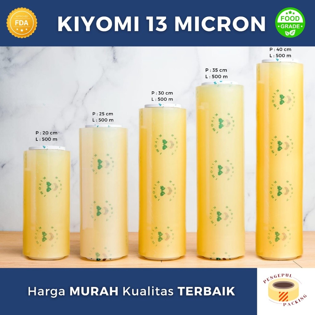 PLASTIC WRAP/PLASTIC WRAPPING/CLING WRAP/PEMBUNGKUS MAKANAN 500M KIYOMI - 25CM