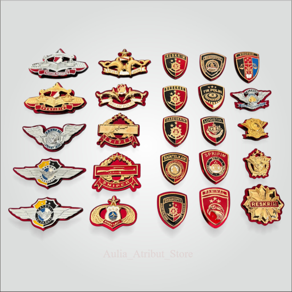 AULIA ATRIBUT POLRI / PIN POLRI / KEWENANGAN POLRI / KOPEL POLRI / ATRIBUT POLISI BAHAN LOGAM