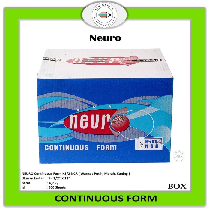 

Continous Form 91/2 X 11 3 Ply/2 ( K3/2 Neuro ) Ncr / Kertas Komputer
