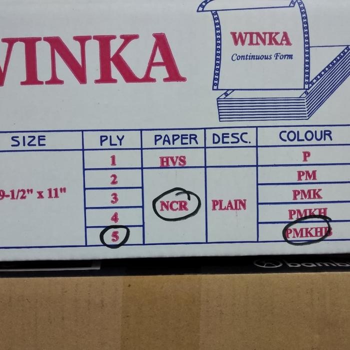

Continuous Form Winka 9,5 X 11. 5Ply