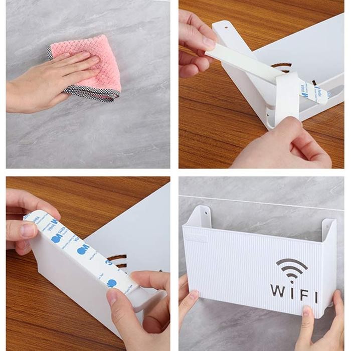 Wireless Wifi Router Shelf Storage Box dinding Hanging ABS Plastic