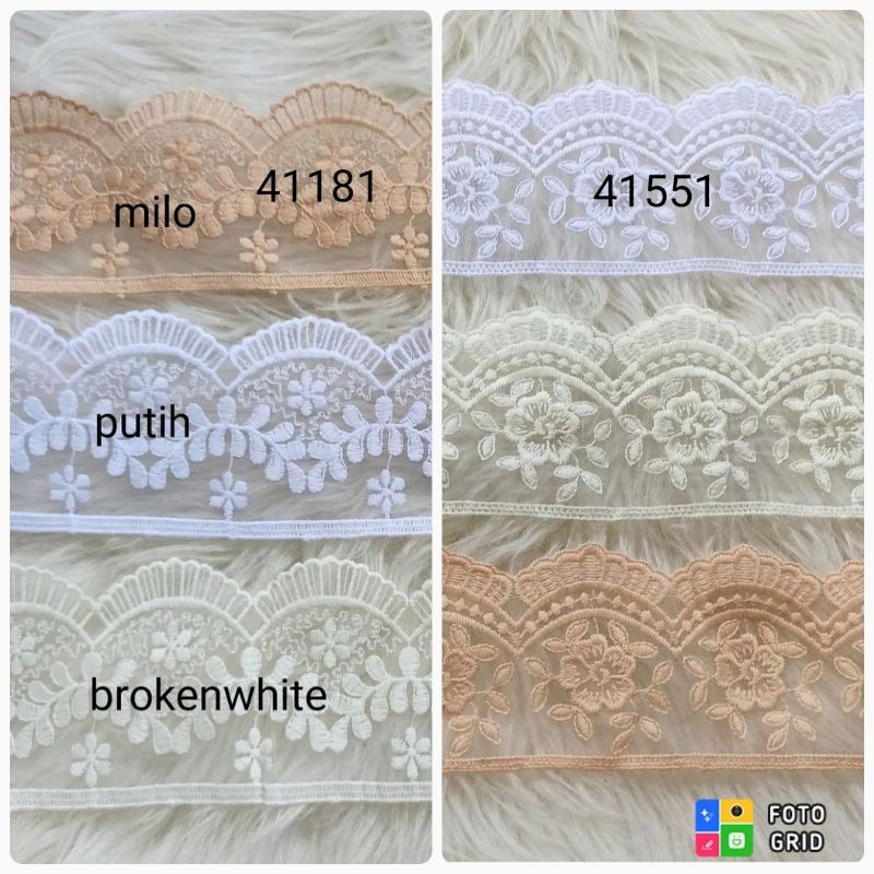 renda organdi organza bunga bordir harga roll