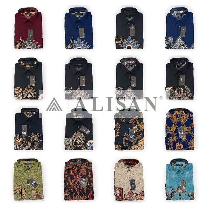 BEST SELLER Kemeja Batik ALISAN Lengan Panjang Printing Slim Fit Size S - XL Katun Pria Kerah