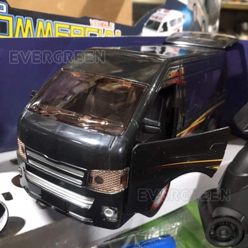RC Mainan Mobil Mobilan Remote Control Model VAN Toyota HIACE (fiture Asap Knalpot - Suara - Head