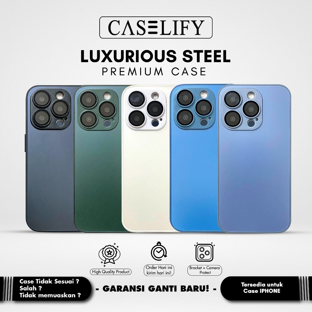 Mex - CASELIFY Luxurious Steel Series Glass iPhone Case 11 12 13 14 15 Pro Max Plus