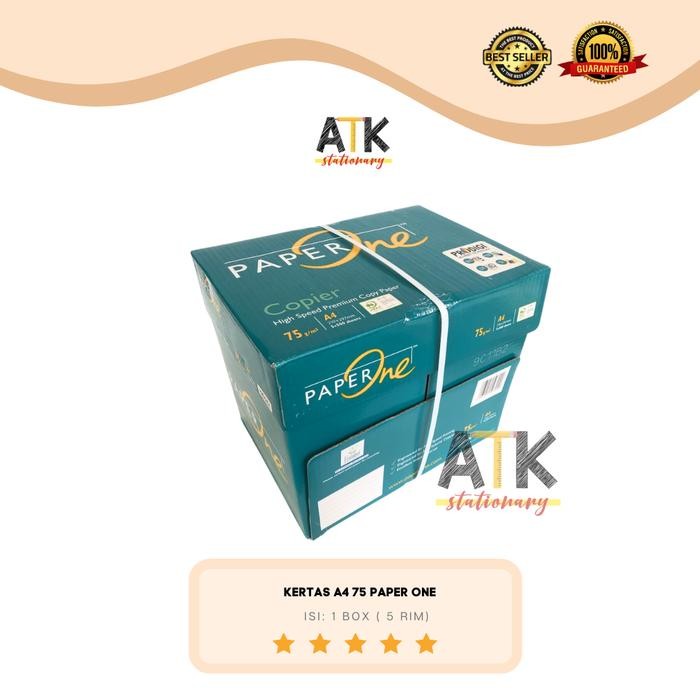

( 1 BOX) Kertas Fotocopy HVS A4 75 Paper One 1 BOX 5 Rim atk