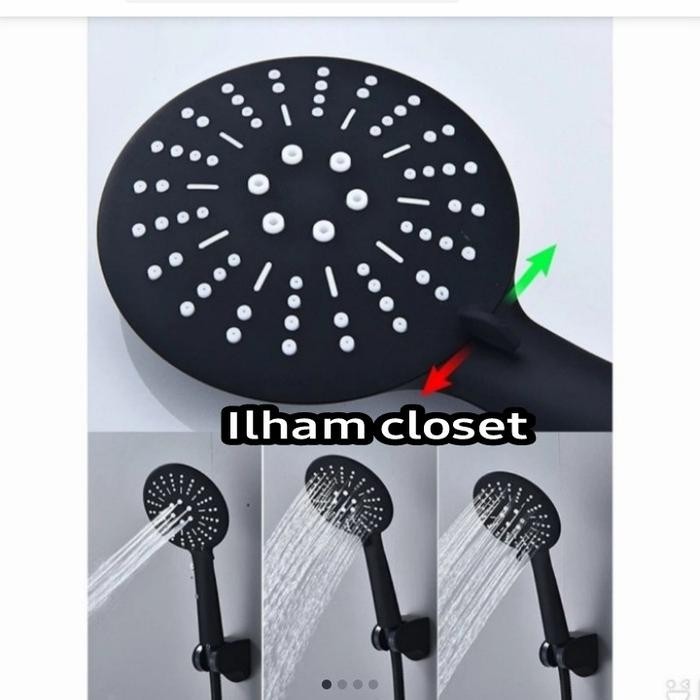 HAND SHOWER MANDI KEPALA SHOWER MANDI HITAM ASESORIS KAMAR MANDI